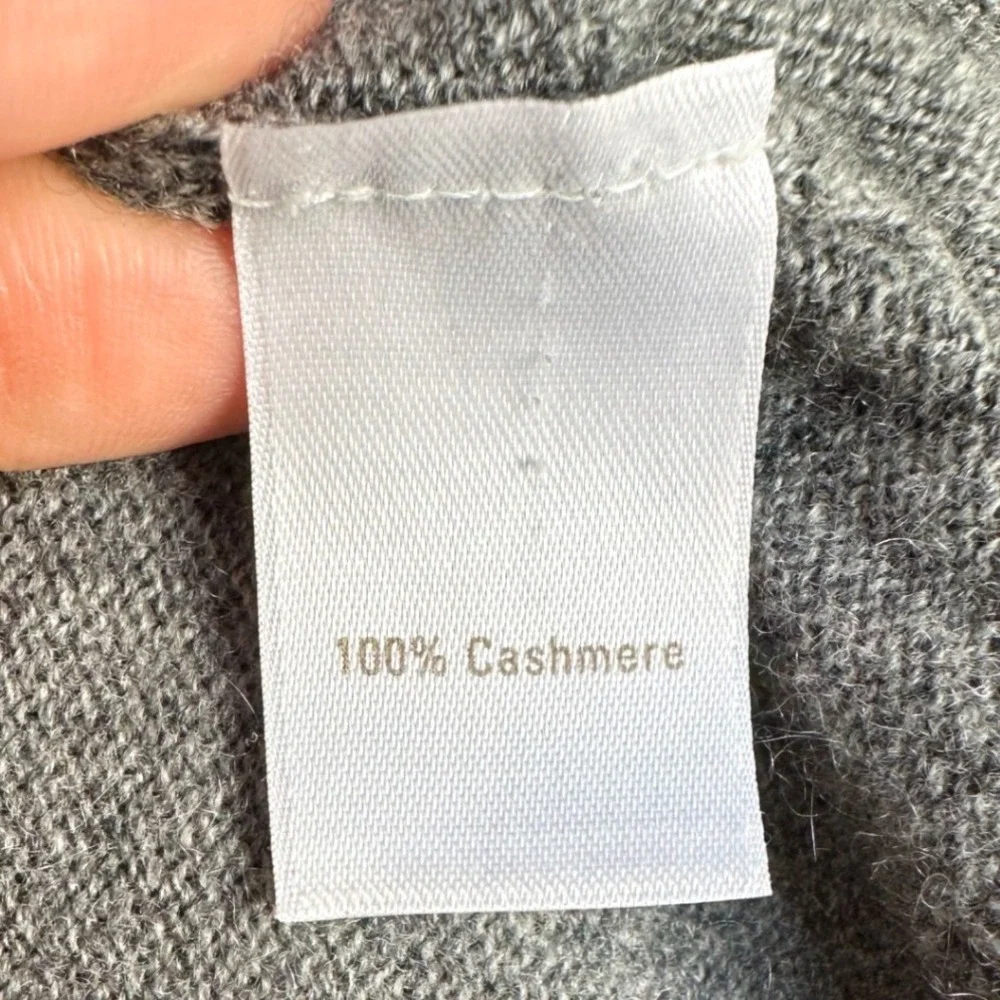 Caslon Gray 100% Cashmere V-Neck Long Sleeve Sweater Preppy‎ Old Money Medium
